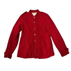 Flying‎ Tomato Red Polka Dot Button Up Jacket Women’s Large